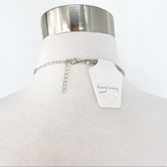 Picture Perfect Rose 4-Chain Silver Tone Necklace - Picture 5 of 6